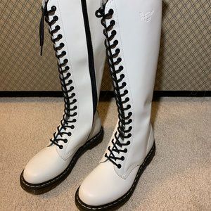 Dr. Marten's White Knee-High Boots